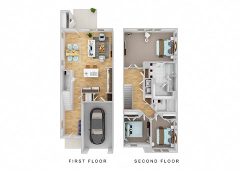 Floor plan for 3 beds, 2.5 baths, 1647 sqft